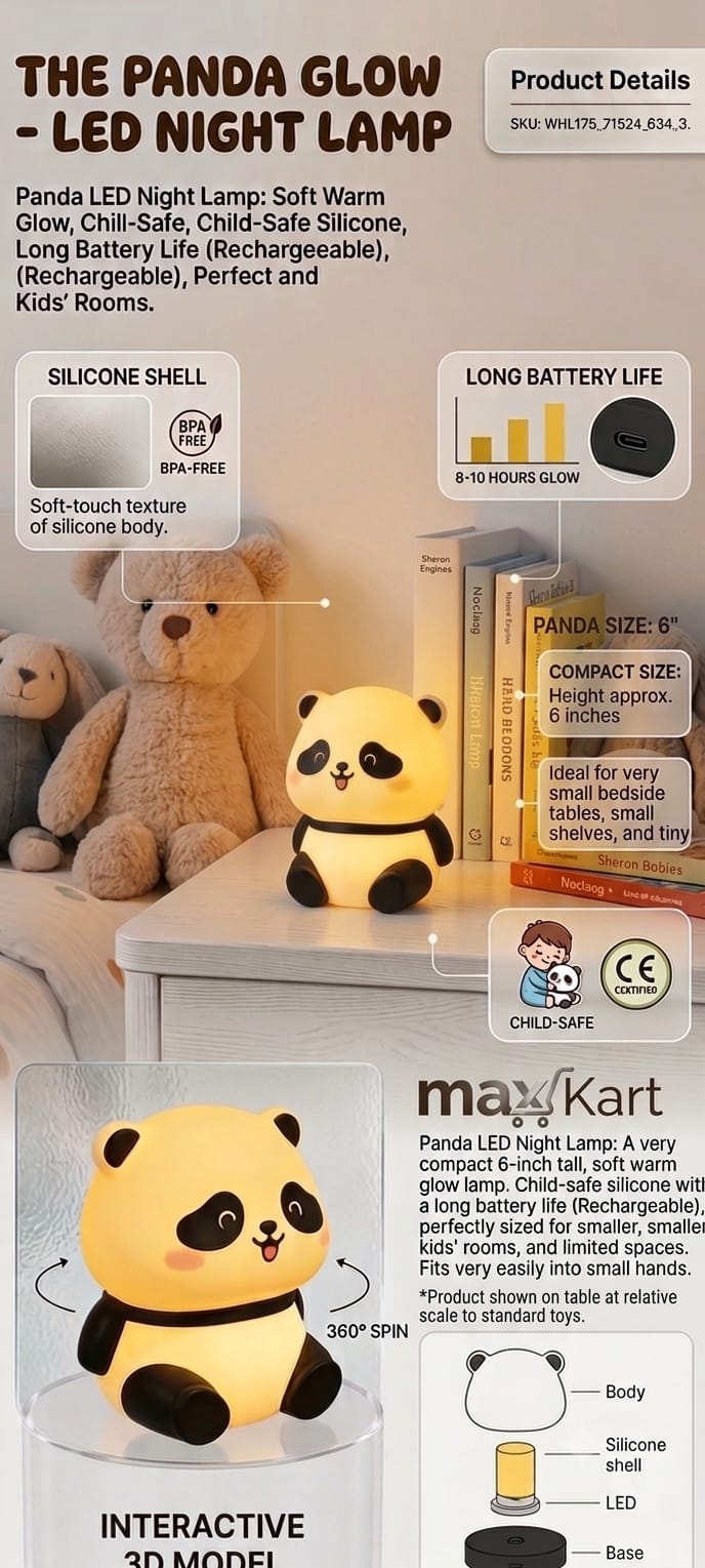 Cute Panda LED Night Lamp | Soft Warm Glow